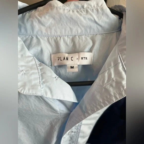 Plan C Light Blue Shirt Dress. Size M - Picture 2 of 14